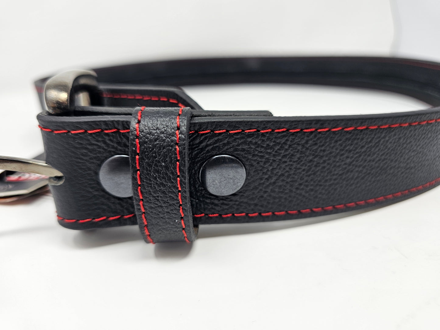 Concealment Money Belt - Leather Red Stitch