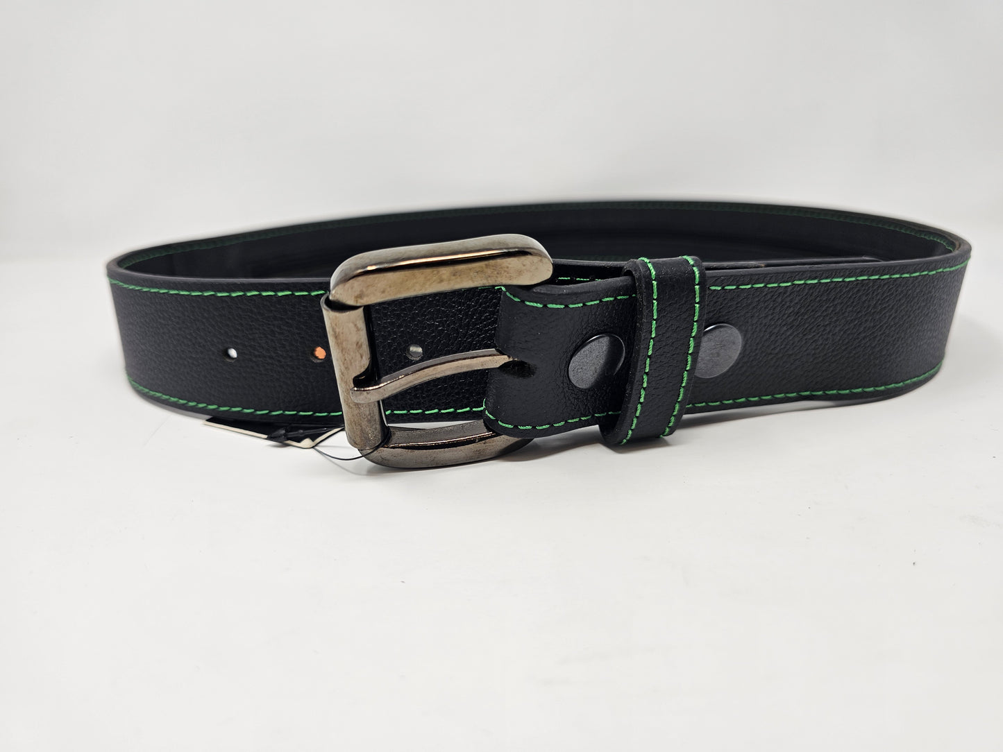 Concealment Money Belt - Leather Green Stitch