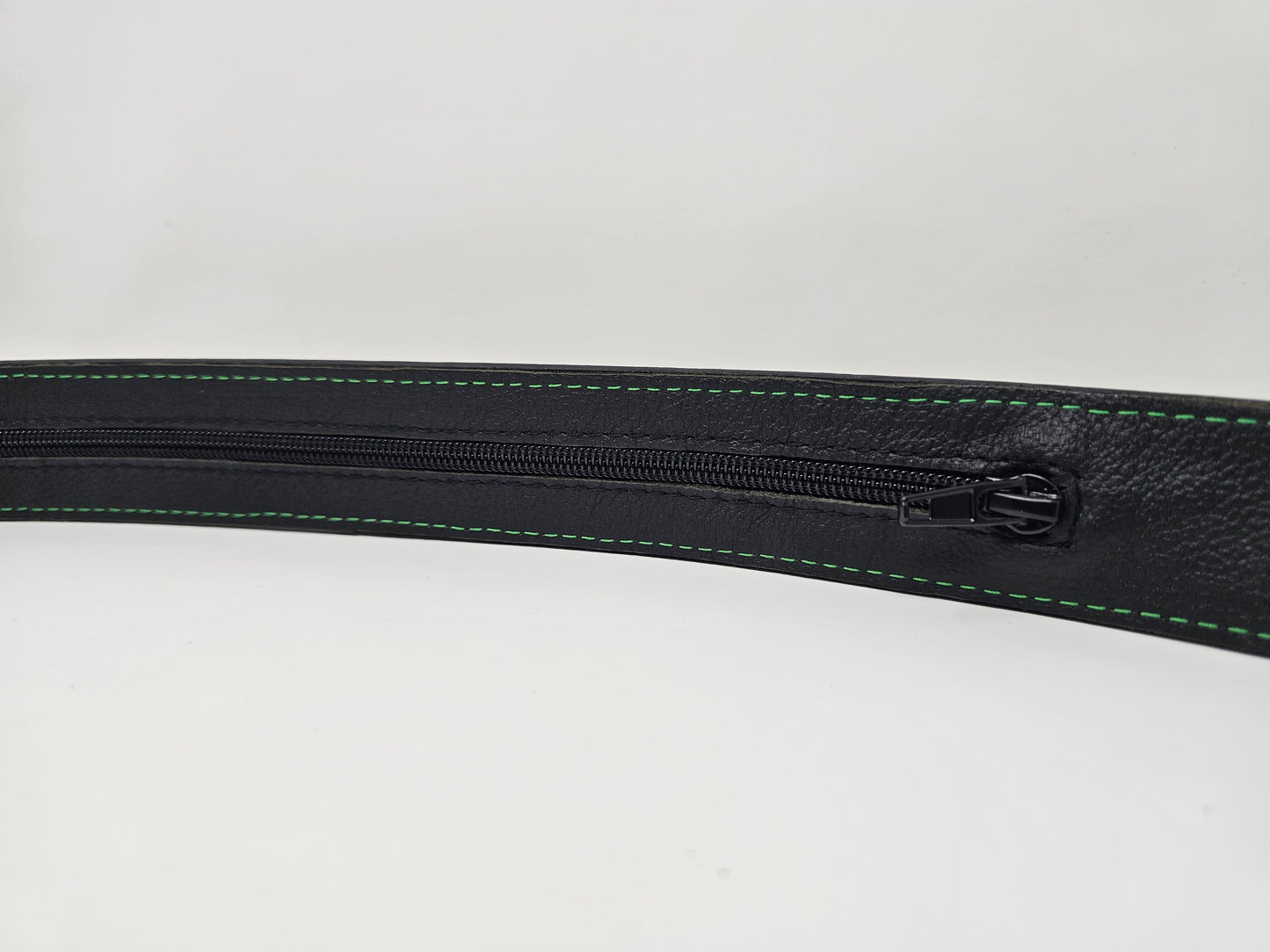 Concealment Money Belt - Leather Green Stitch