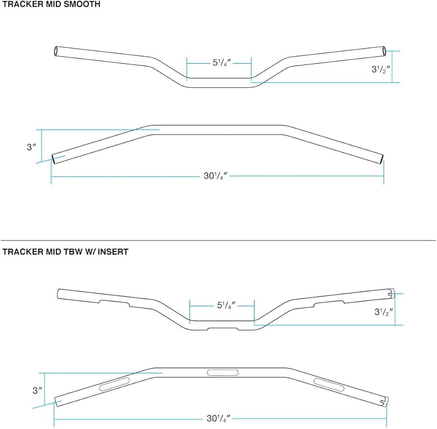 Biltwell Tracker Bars - Mid - Electroplate Black